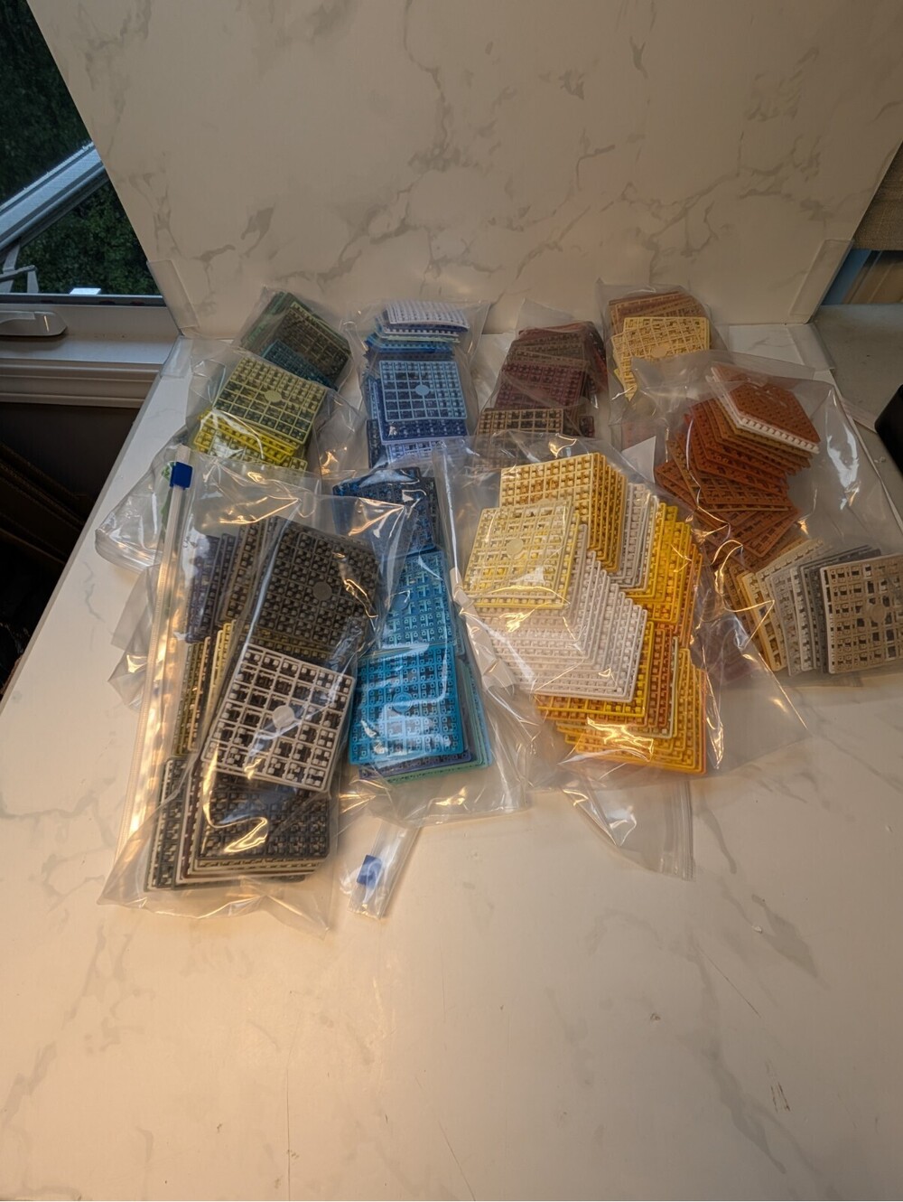 PixelHobby Classic Pixel Squares/Tiles Bulk Lot Cool Tones Blue Green Grey White